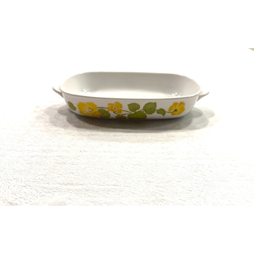 Noritake Progression Flower Time 9072 Baking Dish Vintage Japan Yellow Floral